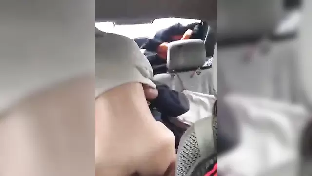 Kazakhstani student squirts with friend in car